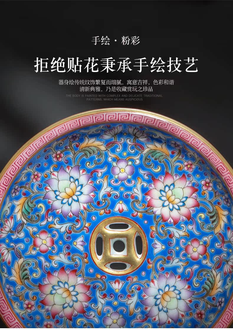 Jingdezhen ceramic hand - made to pastel blue tie up dry lotus flower tea in hot water to wash the machine water jar kung fu tea accessories