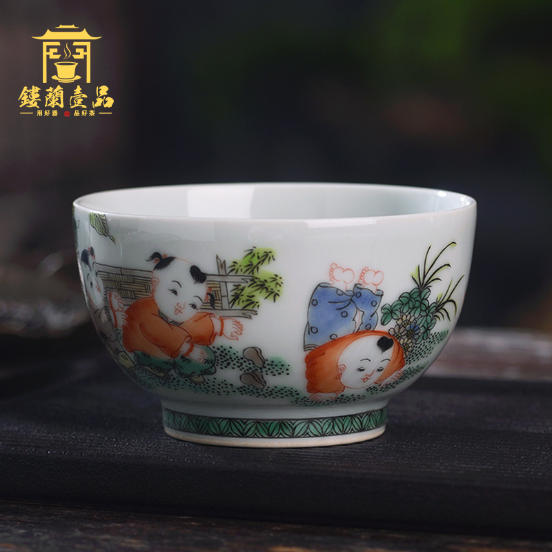 Jingdezhen ceramics hand - made colors the lad master cup tea single CPU kunfu tea, personal use