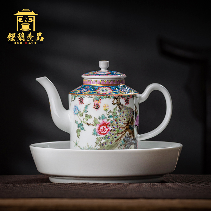 A castle in the jingdezhen ceramics all hand - made pastel decorative plate teapot household tea tea pet accessories furnishing articles