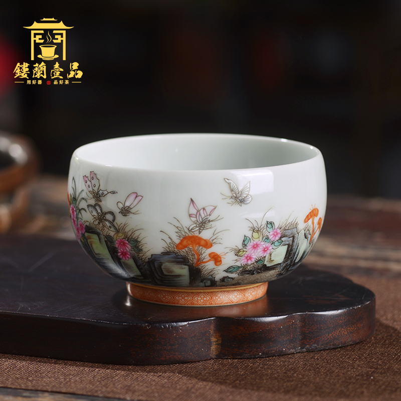 Jingdezhen ceramic all hand - made pastel recent masters cup kunfu tea, tea cup personal single cup sample tea cup