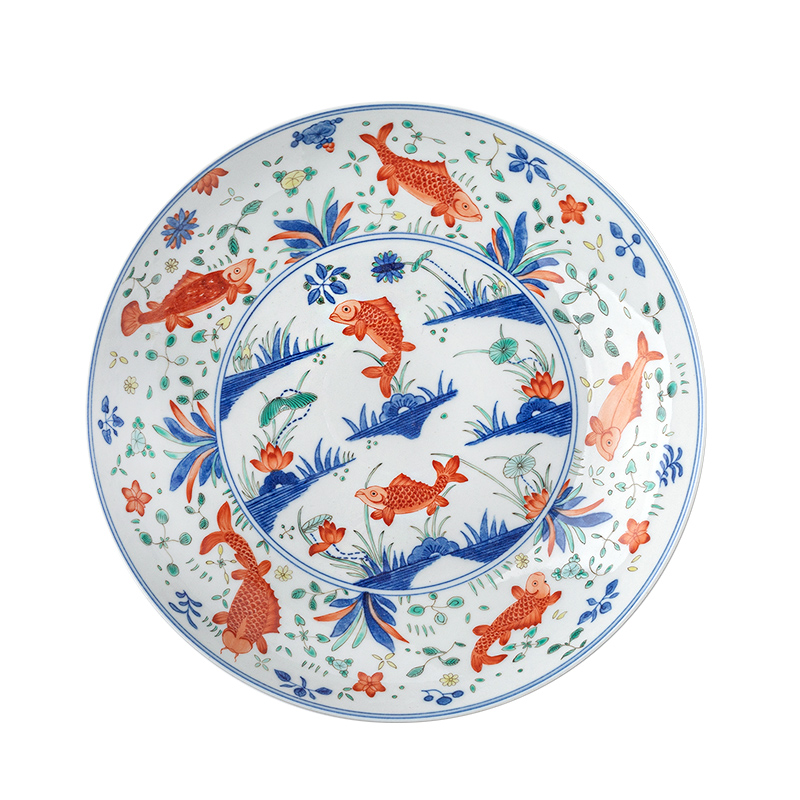 Jingdezhen checking ceramic bucket color lotus left algal tray was home tea tea pet accessories accessories furnishing articles