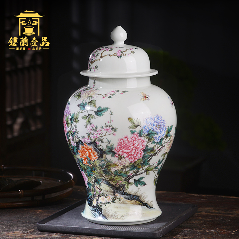 Jane don spill pastel peony caddy fixings jingdezhen ceramic tea furnishing articles all hand - made seal pot decoration collection