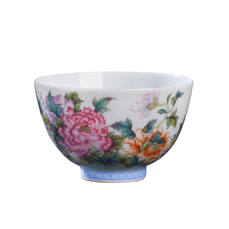 Jingdezhen ceramic all hand - made pastel by masters cup kung fu tea set sample tea cup full personal single cup tea cup