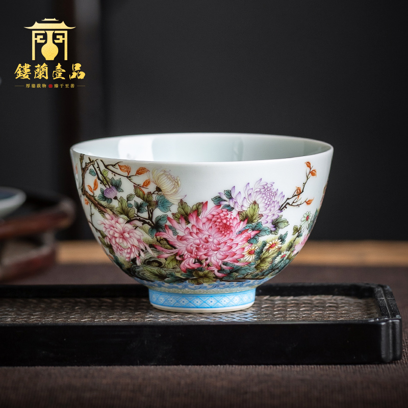 All hand - made pastel by masters cup full of jingdezhen kung fu tea set large ceramic tea cup single cup sample tea cup