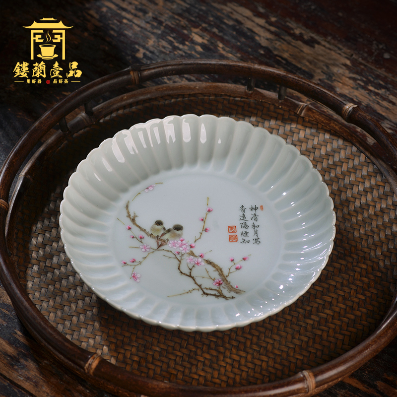 Jingdezhen ceramic kung fu tea pot bearing beaming dry mercifully tea tray was all hand - made enamel disc cup saucer