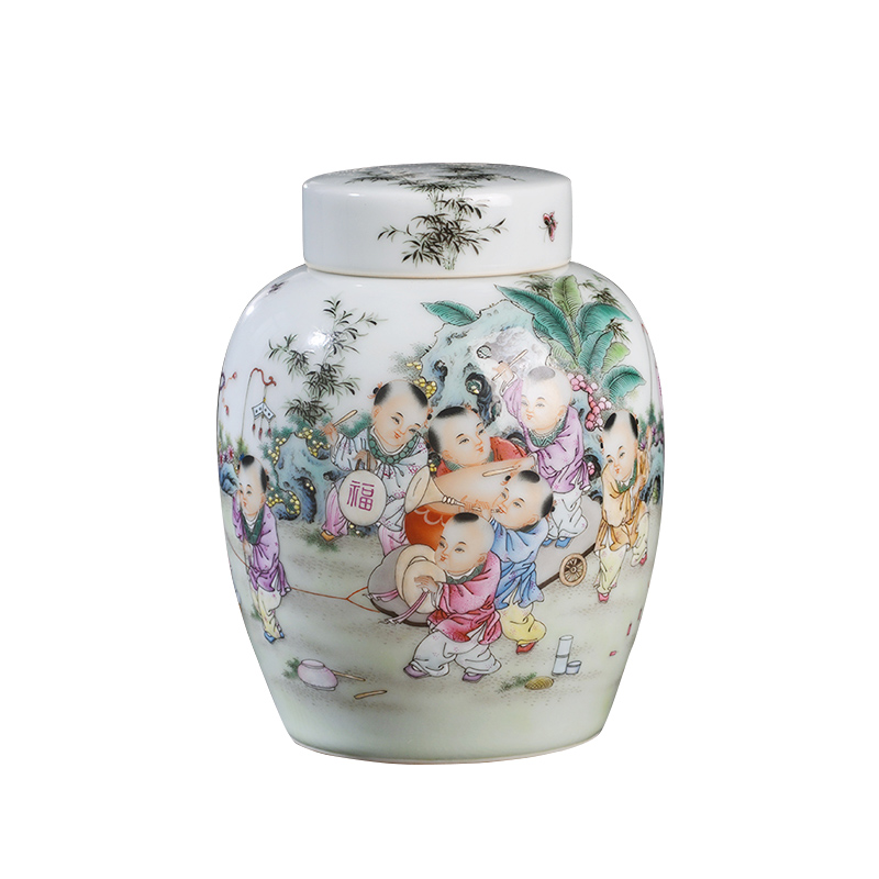 Jane don spill pastel double cover a thriving business lad caddy fixings jingdezhen ceramic hand - made seal pot of tea warehouse storage