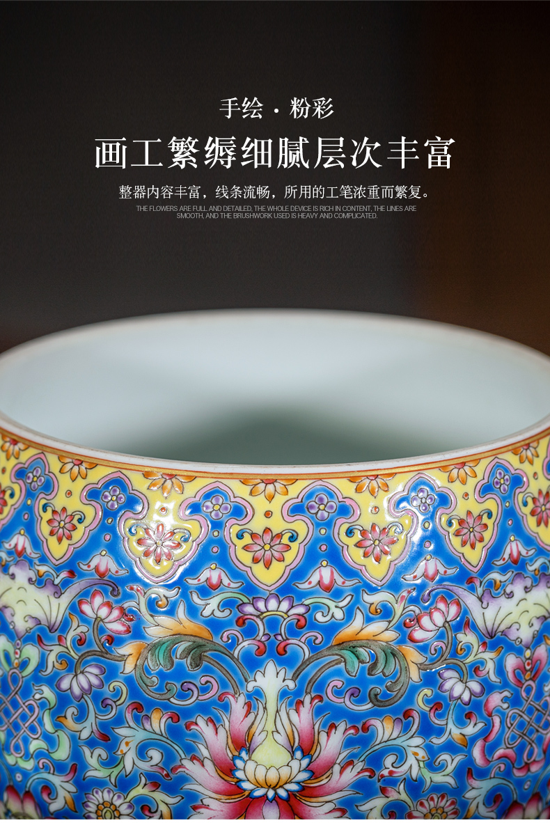 Jingdezhen ceramic hand - made to pastel blue tie up dry lotus flower tea in hot water to wash the machine water jar kung fu tea accessories