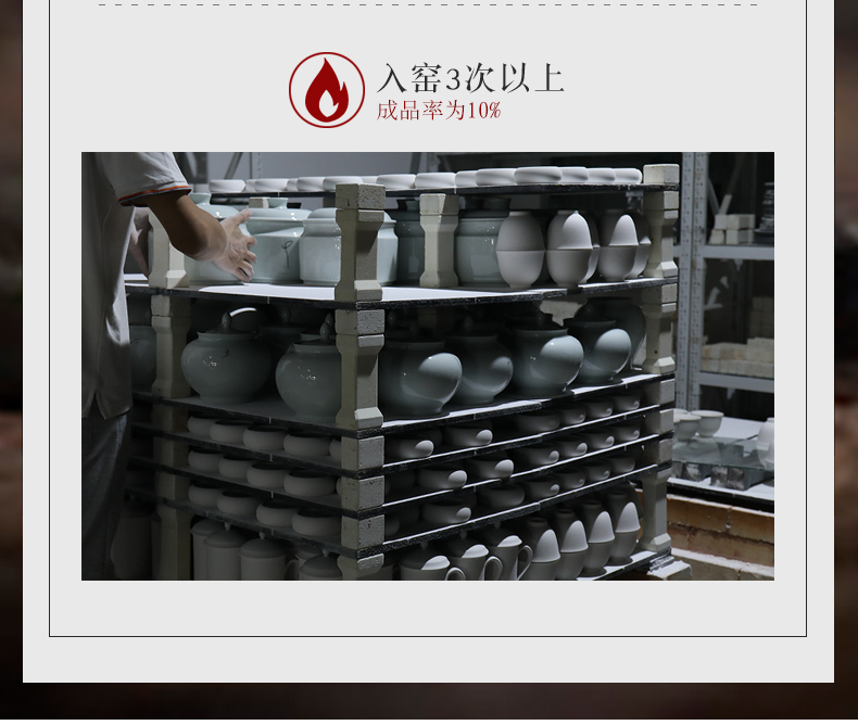 Jingdezhen ceramic hand - made to pastel blue tie up dry lotus flower tea in hot water to wash the machine water jar kung fu tea accessories