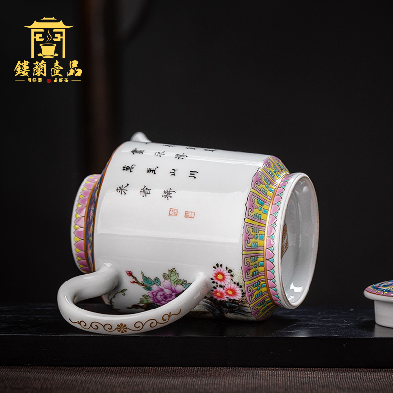 Jingdezhen ceramic all hand pastel peacock teapot ewer household utensils large tea to filter the teapot