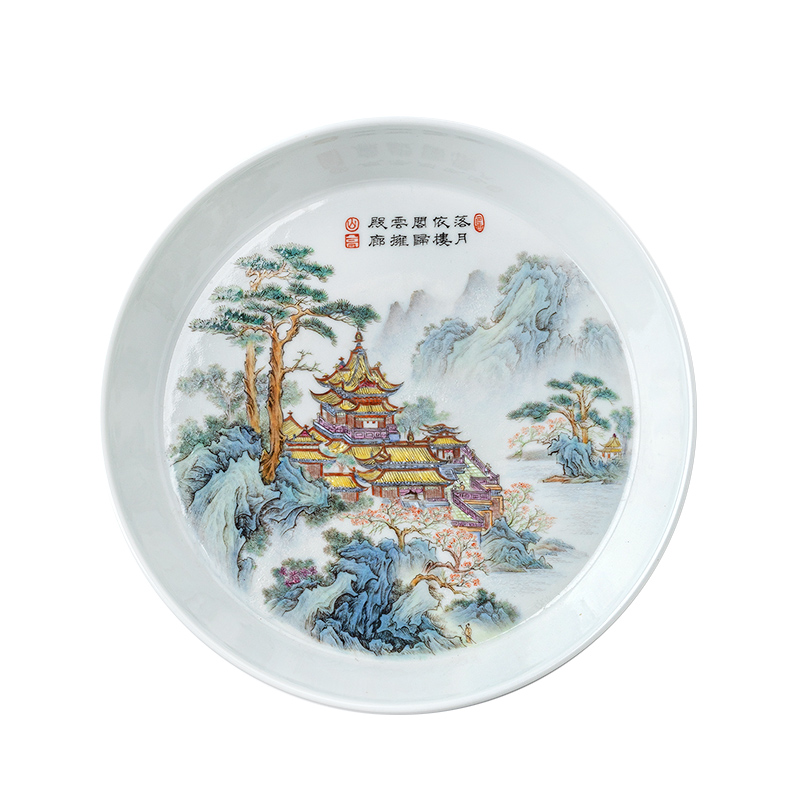 A castle in the jingdezhen ceramics all hand - made pastel decorative plate teapot household tea tea pet accessories furnishing articles