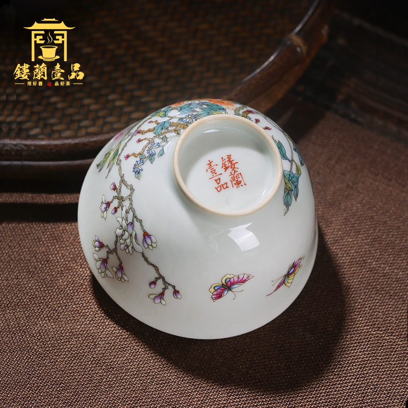 Jingdezhen ceramic all hand - made pastel recent master cup from the individual single cup sample tea cup tea cups