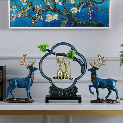 European creative pine tree swing deer ornaments TV cabinet home decorations living room wine cabinet personality bedroom craft gift decoration