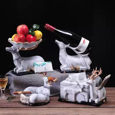 European-style creative elk tissue box Toilet paper box ashtray desktop decoration Home decoration Living room coffee table decoration