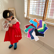 SASAs ball girl candy color childrens pile socks solid color wild mens and womens baby mid-tube socks