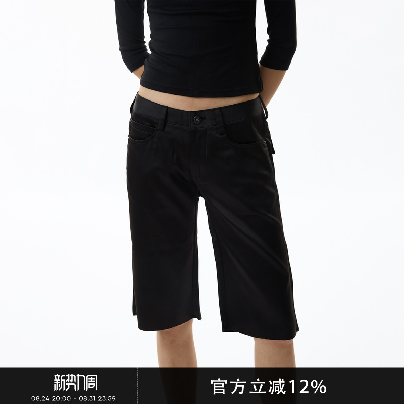 Gogoburn Black Low-Waisted Straight-Leg Casual Suit Pants for Women 2026 Summer Commuting Loose Versatile Five-Point Pants