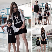  Parent-child clothing a family of three and four summer mother-daughter clothing western style spring clothing mother-child clothing 2020 new brother-and-sister tide dress