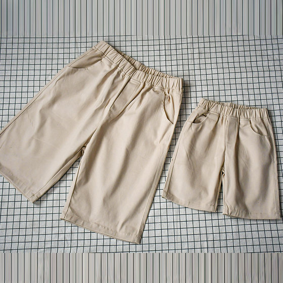 Parent-child pants, boys' pants, women's new trendy family of three medium shorts, 5-point pants, summer casual large size beach pants