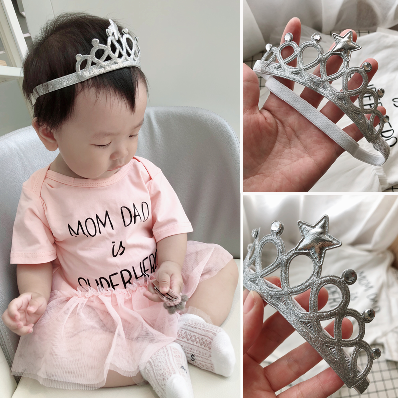 Baby hairband cute Korean princess crown children's hairband newborn baby girl headband head flower elastic headdress
