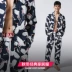 Martin và chuối mùa thu ban đầu cần cẩu in bông thoải mái mặc đồ ngủ nam phục vụ nhà pijama nam Nam giới