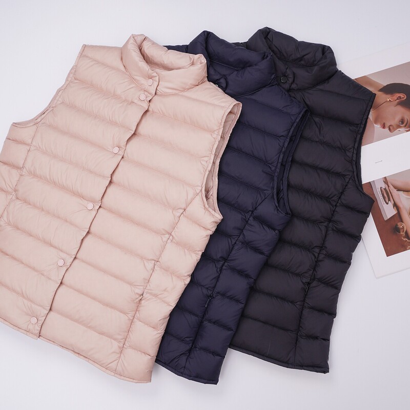 Great Deals! High-Quality Details! Lightweight and Versatile, Classic Lightweight White Goose down Vest for Women