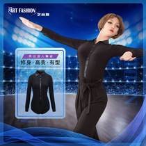 Art Champ Dance New Latin Dance Practice Womens Morden Dance Long Sleeve Blouse Blouse Autumn Winter National Mark Dance Performance Competition Costume
