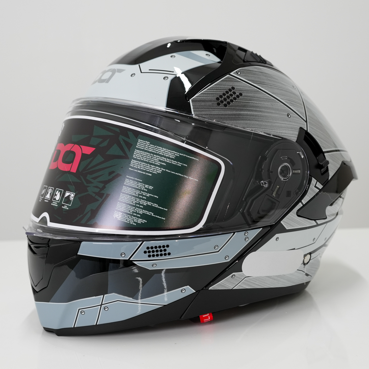 DOT フリップアップ バイクヘルメット ダブルレンズ付き