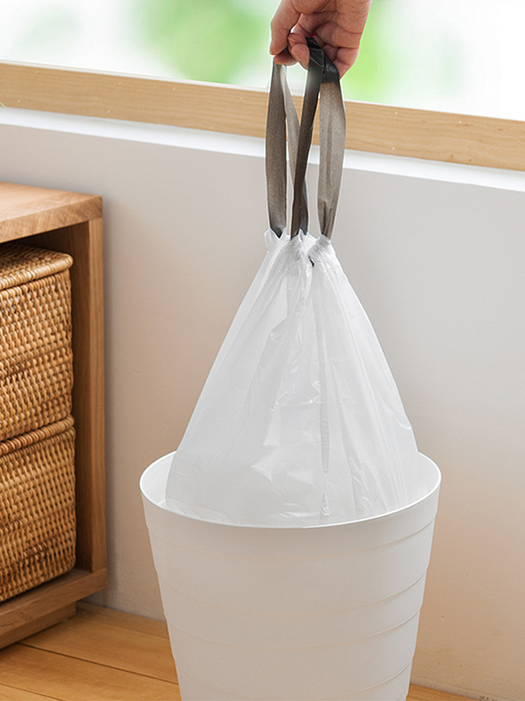 Pull-up garbage bag Household portable drawstring automatic closure Disposable office kitchen toilet vest bag