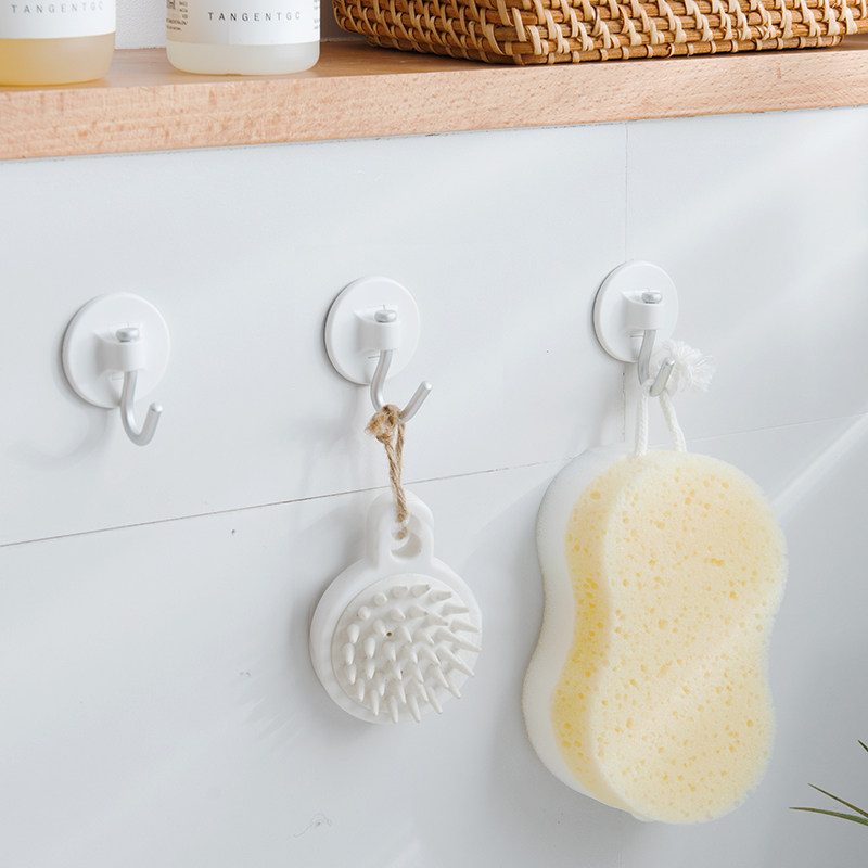 6 Space Aluminum hooks Home Kitchen Bathroom Toilet Door Post-Nail-Free Punch-Free Powerful Tile Wall Aluminum