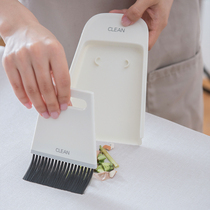 Dry and wet desktop dustpan set mini household cleaning small broom garbage shovel combination soft hair wiper