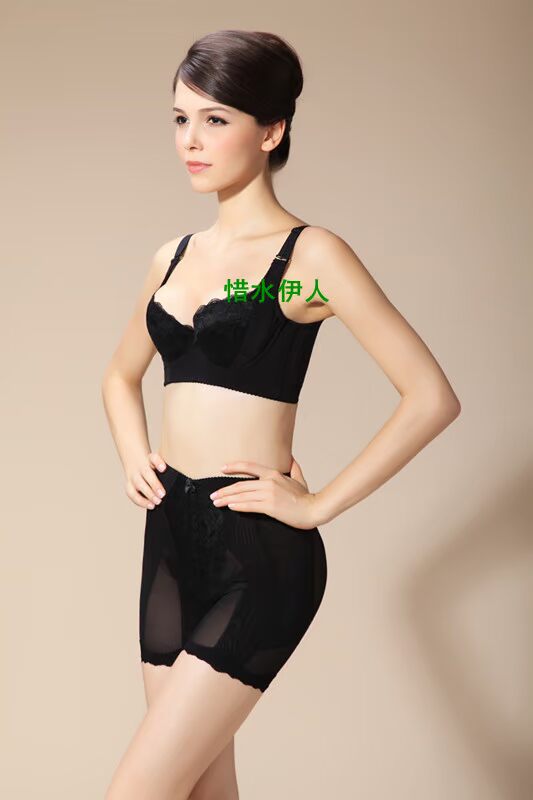 Xác thực Wojia Jiamaner XXX điều chỉnh phù hợp với áo ngực màu đen than cơ thể quần lót nữ thun lạnh