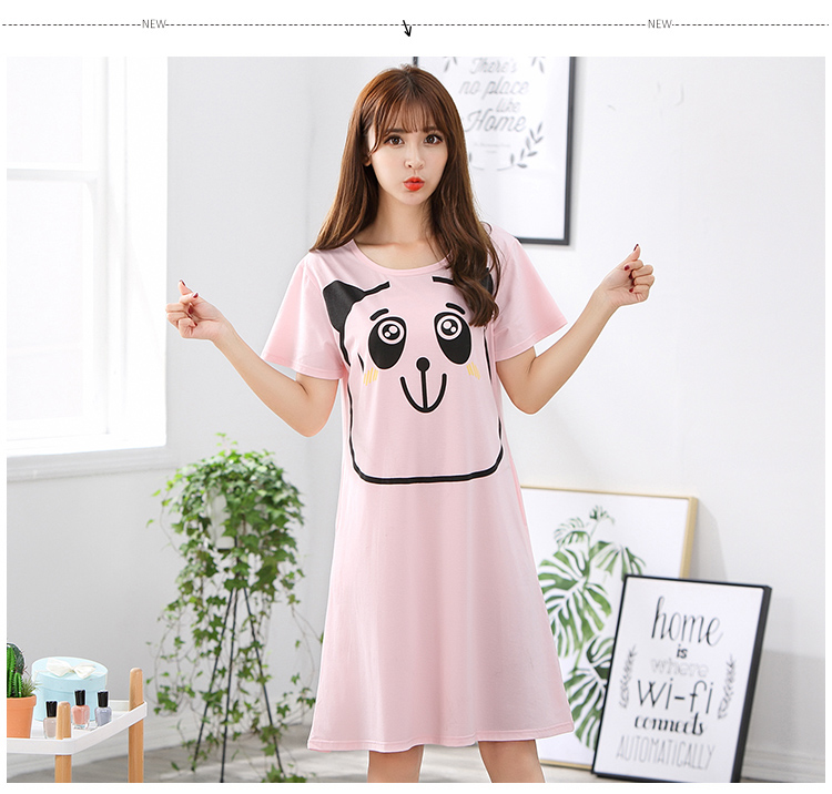 Mùa hè nightdress cotton lỏng ladies XL cộng với chất béo MM200 kg phụ nữ mang thai ăn mặc đồ ngủ mùa hè