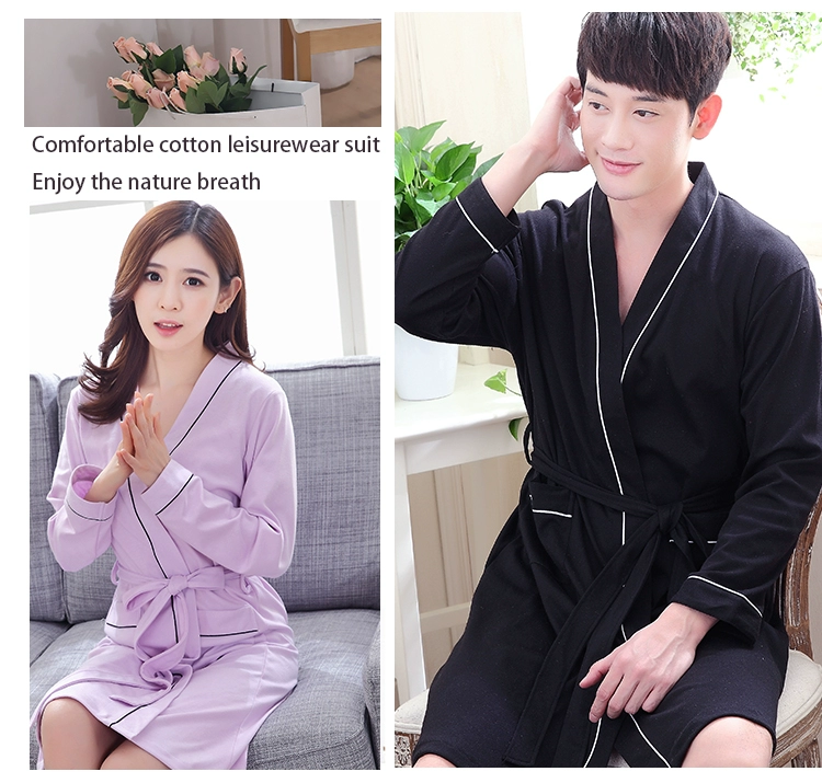 Cặp đôi áo ngủ nam dài tay cotton mùa xuân và mùa thu đám cưới mới cưới đồ ngủ buổi sáng áo choàng áo choàng cô dâu áo ngủ