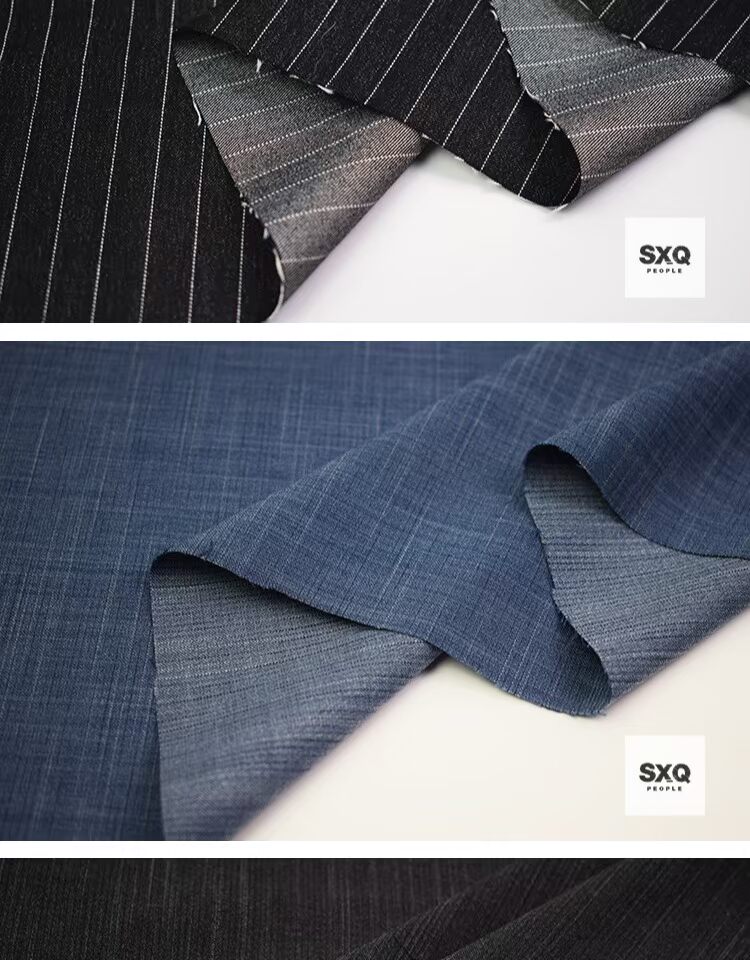 Mùa hè mềm mại và thoải mái thoáng khí vải denim Tencel rộng chân quần sơ mi túi hông áo sơ mi vải - Vải vải tự làm vải dạ text