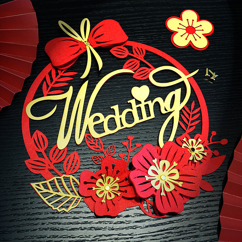 Wedding special window stickers door sticker wedding room arrangement of female man's bedroom door decoration wedding supplies