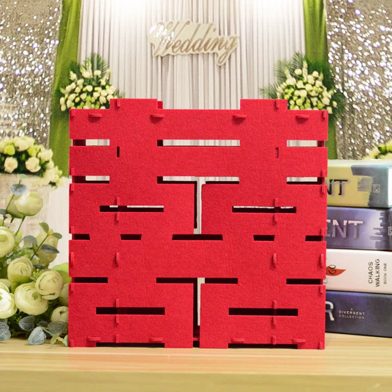 Wedding Wedding Celebration Items Creative Unwoven Fabrics Custom Solid Happy Character Pendulum Wedding Wedding wedding decorations arranged gifts