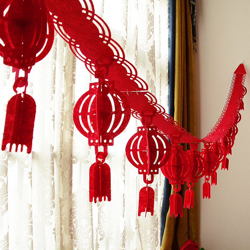 Shopping mall decoration hanging decoration Opening store Qingyuan Dan scene decoration supplies Hanging decoration New Year Lantern pull flower dress up