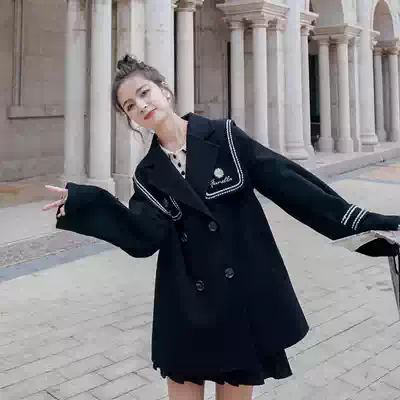 MAJE KARA wool woolen woolen coat women's long version Spring and Autumn New Korean version of loose small women's coat