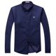 Playboy autumn men's shirt long-sleeved middle-aged mercerized cotton striped business middle-aged dad wear iron-free high-end