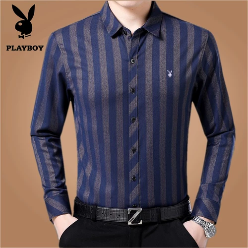 Playboy, демисезонный лонгслив, хлопковая рубашка для отдыха, большой размер