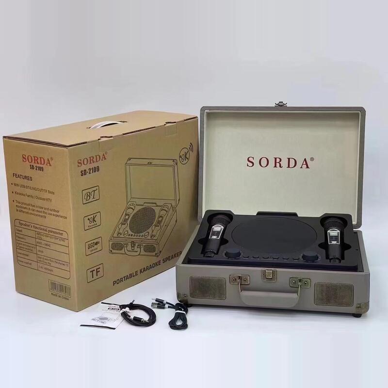 Sd2109 Portable Outdoor Wireless Dual Microphone Bluetooth Speaker Karaoke All-In-One Home Karaoke Machine