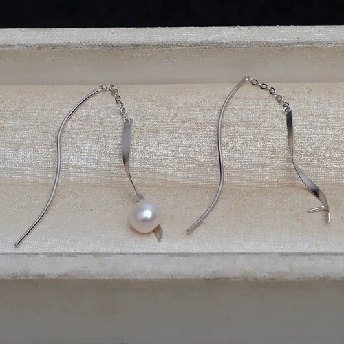 S925, длинные серьги с кисточками из жемчуга, аксессуар, аксессуары, серебро 925 пробы, простой и элегантный дизайн, DIY