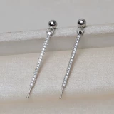 Длинные серьги, аксессуар из жемчуга, аксессуары, серебро 925 пробы