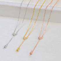 S925 silver kgold with Y-shaped chain single bead adjustment set of chain empty support pearl necklace pendant diy accessories tide 4799