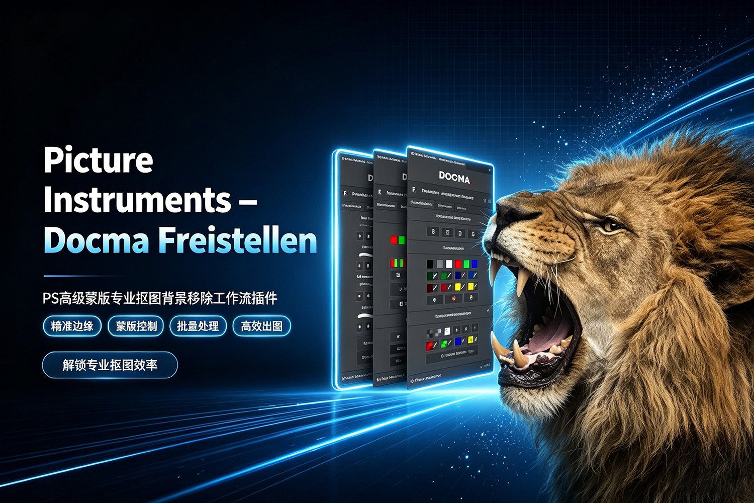 【PS插件】PS高级蒙版专业抠图背景移除工作流插件 Picture Instruments – Docma Freistellen v2.1.0 汉化版