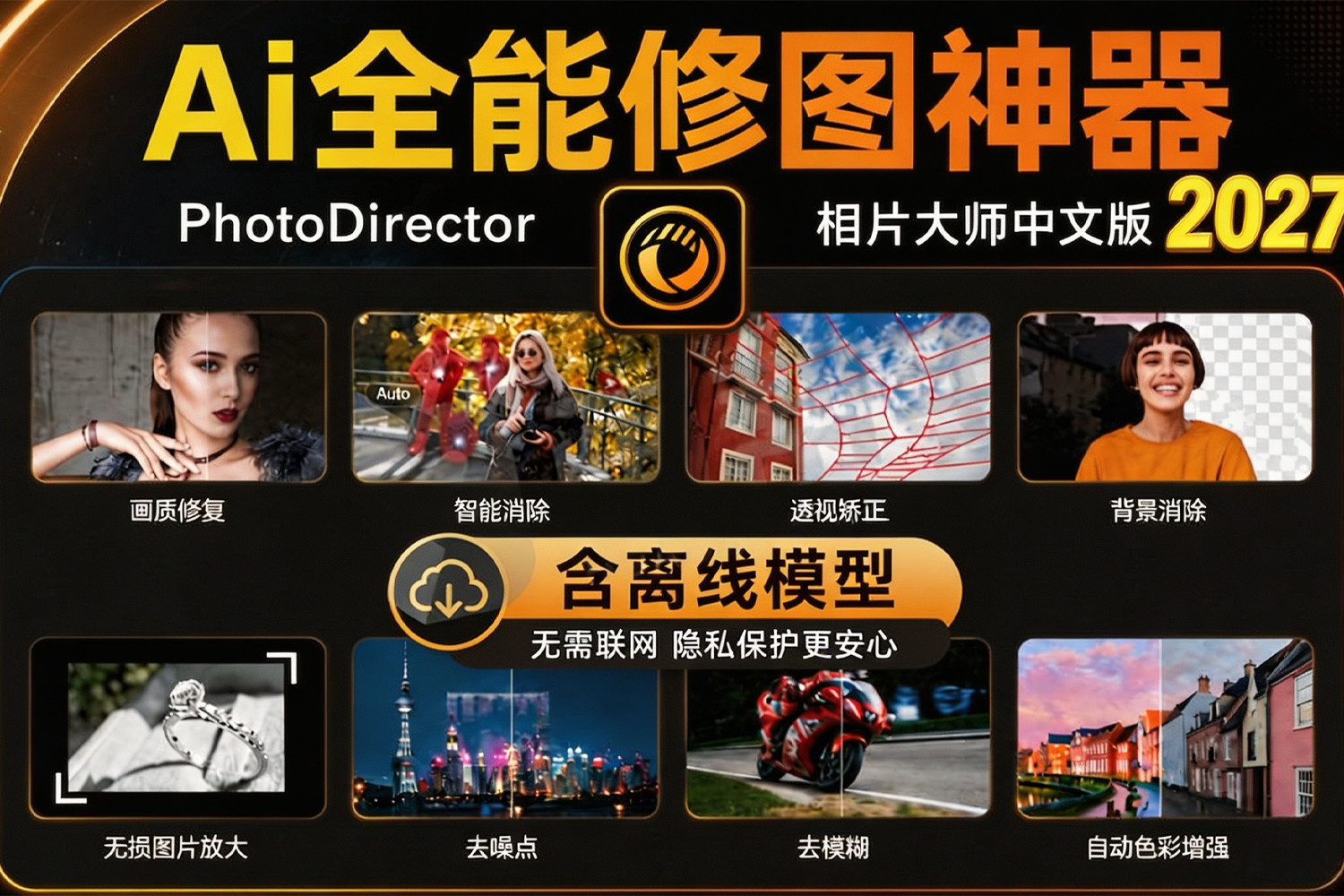 全能修图神器 PhotoDirector 2027.v18.0.0715.0 相片大师+离线模型包 一键安装 中文版