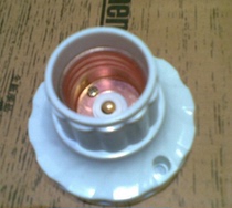 E27 copper sheet lamp holder decorative flat lamp head ceiling lamp head screw lamp head lamp holder energy-saving lamp holder thickened spiral lamp holder