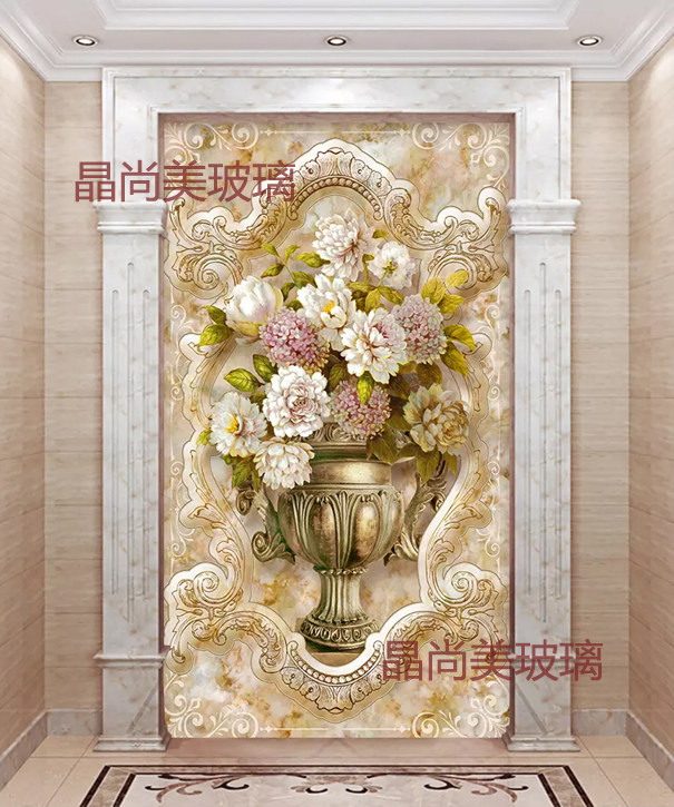 Art Glass Corridor Background Wall Brief Eu Style Stylistic Genguan Partition Solid Deep Sculpture Eurovases