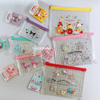 Sanrio character transparent pvc zipper storage bag