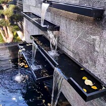 Rockery courtyard duckbill flowing water fish pond landscaping stainless steel waterfall outlet filtered water curtain wall flow tank