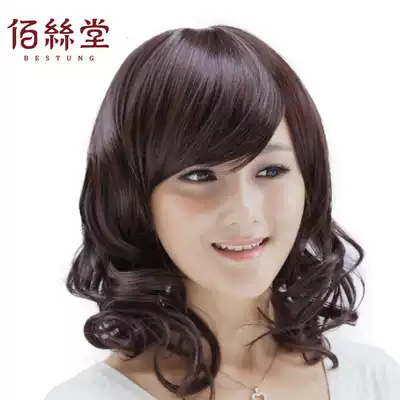 Bai Sitang wig short hair lady middle-aged wig pear flower head long curly hair middle-aged hair realistic and natural